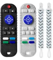 Vicloon 2PCS Silicone Baby Teether Toys,TV Remote Control Shape Teething Relief