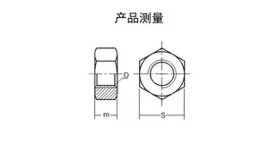 鍍鋅六角螺帽 發黑鋅螺母 六角螺帽 鍍鎳六角螺母 M2M3M4M5M6-M18