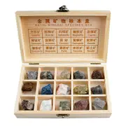 15 Kinds Rock & Mineral Kit,metal For Geology Classrooms Field Testing , Science Teaching Collect G as shown