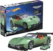 Mega Brands Brick Hot Wheels Vehicle Building Toys for Adults, Aston Martin Vulcan with 635 Pieces and Die-Cast Model, Ideas for Collectors