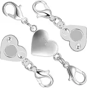 COHEALI 2pcs Magnetic Jewelry Clasps Heart Design Necklace Closures Easy Connectors for Bracelets Necklaces Compact Stylish Magnetic Buckles