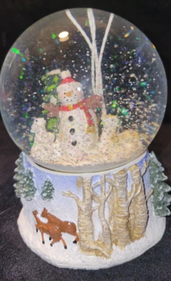 Evergreen Cypress Home Musical Polyresin Water Globe With Snowman