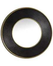 CosmoLiving by Cosmopolitan Black Metal Wall Mirror With Fluted Frame