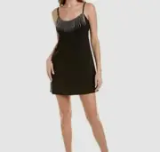 $195 Aidan by Aidan Mattox Women's Black Crepe Mini Dress Size 4