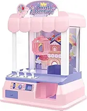 Kidbot Mini Claw Machine Kids Toy Candy Grabber Carnival Prize Claw Machine w/LED Lights & Sound Effects,Birthday,Pink