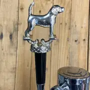 Beagle Dog Beer Tap Handle Vtg Metal Trophy Puppy Snoopy Hound *chips