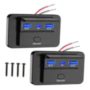 RV USB Outlet, Dual QC3.0 USB A & USB C Ports Charging Socket Panel with