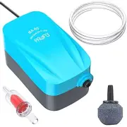 Silent Air Pump for Aquarium Fish Tank, Electric Oxygen Pump w Air Stone Airline