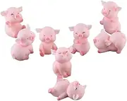 UPKOCH 8Pcs Miniature Pig Models Adorable Little Pig Figurines for Gardens Cute Crafts for Flower Pots and Bonsai Decorations Creative DIY Accessories