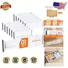 12 Pack Adjustable Drawer Dividers - Expandable Organizers for Tidy Storage
