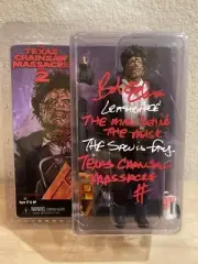 SIGNED Bob Elmore NECA TCM 2 Leatherface Figure BECKETT COA 4-Inscriptions RARE