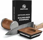 Premium Rolling Knife Sharpener - 4 Angled Base - Knife Sharpening Kit, Diamond & Magnetic Tech, Precision Engineering. Chef-Grade Knives at Home with This Knife Sharpener Tool.