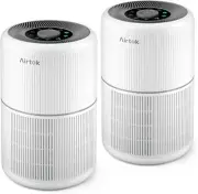 2 Pack Air Purifier for Home Bedroom with H13 True HEPA Filter for Smoke, Smoker