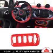 Headlight Button Frame Cover Trim For Mercedes Benz SMART 15-18 Red Carbon Fiber (for: Smart)