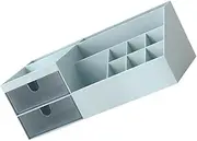 Gogogmee Space-Saving Plastic Storage Boxes Compartments Drawer Style Blue Desktop Container for Cosmetics Organizer