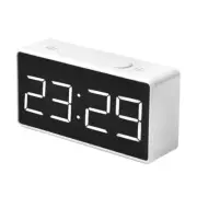Sleek LED Digital Alarm Clock Mirror Display USB/Battery Power White/Black