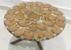 Clear Epoxy Table Round Wood Table Natural Wood Table Resin Furniture