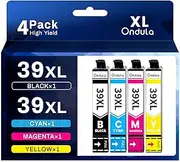 Ondula 39XL Ink Cartridge Compatible with Epson 39XL Ink Cartridge for Expression Home XP-2105 XP-4105 Printer (4-Pack, 1 Black, 1 Cyan, 1 Magenta, 1 Yellow)