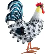 Rooster Statue Chicken Sculpture Metal Yard Art Outdoor Indoor Lawn Decoration