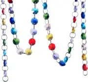6FT Glass Crystal Rainbow Color 14Mm Octagon Beads Chain Chandelier Prisms Hangi