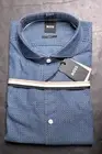 Hugo Boss Men's Hank Spread Slim Fit Dark Blue Cotton Dress Shirt 38 15