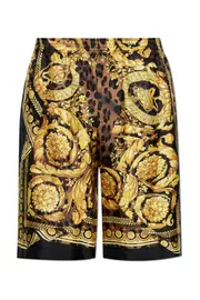 [VERSACE] Graphic Print Elastic Waist Shorts IT 50 MULTICOLOR