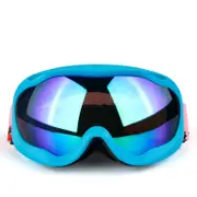 Double Layer Ski Goggles OTG Anti-fog UV Protection Snowboard Goggles-LightBlue/Green