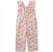 NWT Tea Collection Flutter Strap Jumpsuit in Pink Wandering Wildflowers Sz 16