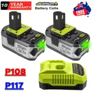 2pack 18V 9.0AH For Ryobi One Plus P108 Lithium-ion Battery RB18L50 RB18L40