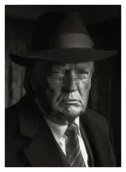 PRESIDENT DONALD TRUMP AS OLD TIME DETECTIVE 5X7 AI PHOTO