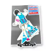 Stylish Girl Sticker from Japan Blue Pink Back Pack B-Side Label Japan