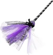 Alasum 1Pc Halloween Broom Decoration Witch Broom Prop for Cosplay Broomstick for Halloween Party Atmosphere Lightweight Decor