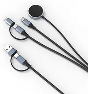 3 in 2 Multi Charging Cable for Apple Watch, Nylon Braided 3.3FT PD 100W Fast Chargers for All Devices, USB C Charger Cord Compatible with iPhone 16 15 14/iWatch UItra/SE/10-1/Galaxy Android/Laptop