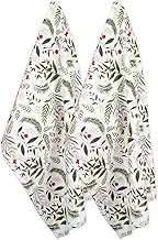 DII Christmas Kitchen Towel Set, Floral Tea Towels for Baking, Cleaning, Entertainment & Cooking, 18x28, Holiday Sprigs, 2 Piece