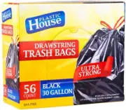 Drawstring Trash Bags Black Can Liners Kitchen Garbage Bags Multipurpose