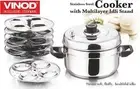 Vinod Stainless Steel Cooker with Multi Layer IDLI Stand 6 plates 24 idli makes