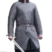 9 mm Flat Riveted With Flat Warser Chain mail shirt Extra Large Size Full sleeve