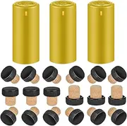 BGMAXimum PVC Heat Shrink Capsules - 40 Count Golden & Wine Bottle Cork Stoppers, Wine Preservation Set for Home Cellars