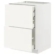 METOD / MAXIMERA base cb 2 frnts/2 low/1 md/1 hi drw, white/Vallstena white, 60x60x80 cm