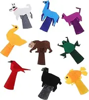 9pcs Cartoon Animal Puppet Story Finger Puppets Soft Felt Felt