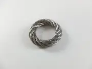 BOTTEGA VENETA Cord twisted Sterling silver round ring 7 US / 15 IT authentic