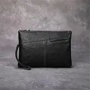 [DLUXCA] Tanned Hand-Painted Clutch Bag Business Casual Men's Bag Large-Capacity Retro Hand-held Envelope Bag (Color : D, Size : 30 * 20 * 4cm)