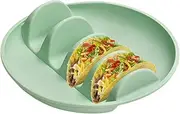 Taco Shell Holder | Taco Rack with Dividers,Silicone Reusable Kitchen Plates for Family Dinner Serving Grill Outdoor Tailgate