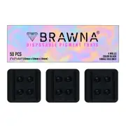 Disposable PMU Ink trays with 4 wells, 5x5x1cm, Black - Microblading Supplies