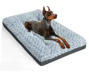 Deluxe Washable Dog Bed for Large Dogs Dog Crate Mat 36 Inch Comfy Fluffy