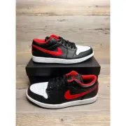 Nike Air Jordan 1 Low White Toe Mens Size 11 Black Fire Red White 553558 063
