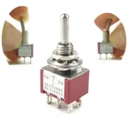 5× Momentary Toggle Switch DPDT (ON)-OFF-(ON) Spring Back 6 Pin 12V 0-250V