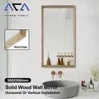 ACA Solid Wood Bevel Frame Make-up Mirror Wall Mounted Decor 4mm Hall Bracket