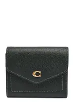 Coach Wyn Small Grained Leather Wallet - Dark Green - One Size One Size
