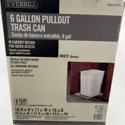 Everbilt Pull-Out Trash Can 6 Gallon Under Counter Kitchen Cabinet NEW